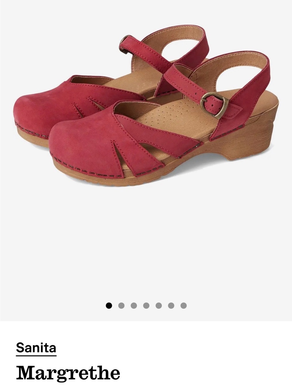 Sanita Margrethe Red Leather Slingback Clog
